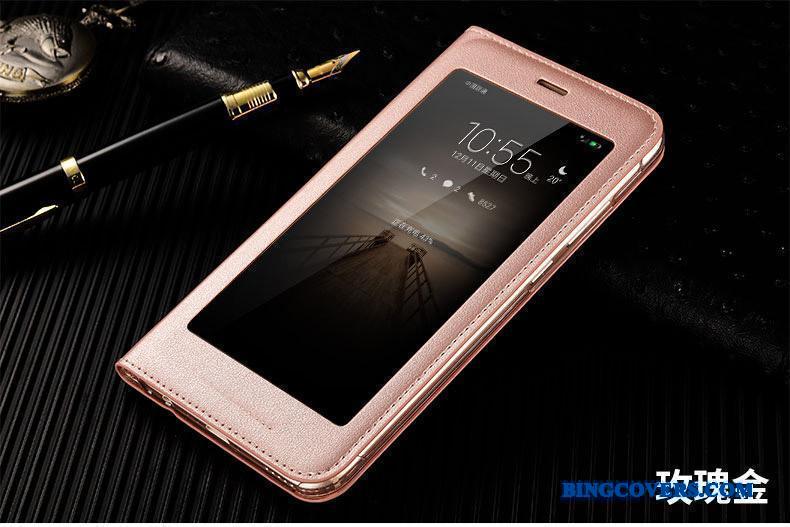 Huawei Mate 10 Lite Clamshell Rosa Guld Telefon Etui Lædertaske Beskyttelse Anti-fald Cover