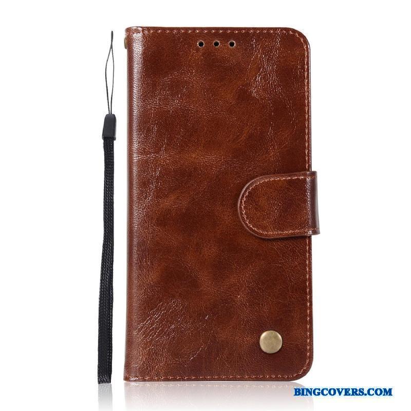 Huawei Mate 10 Lite Etui Lædertaske Solid Farve Kort Mobiltelefon Rød Vintage Folio