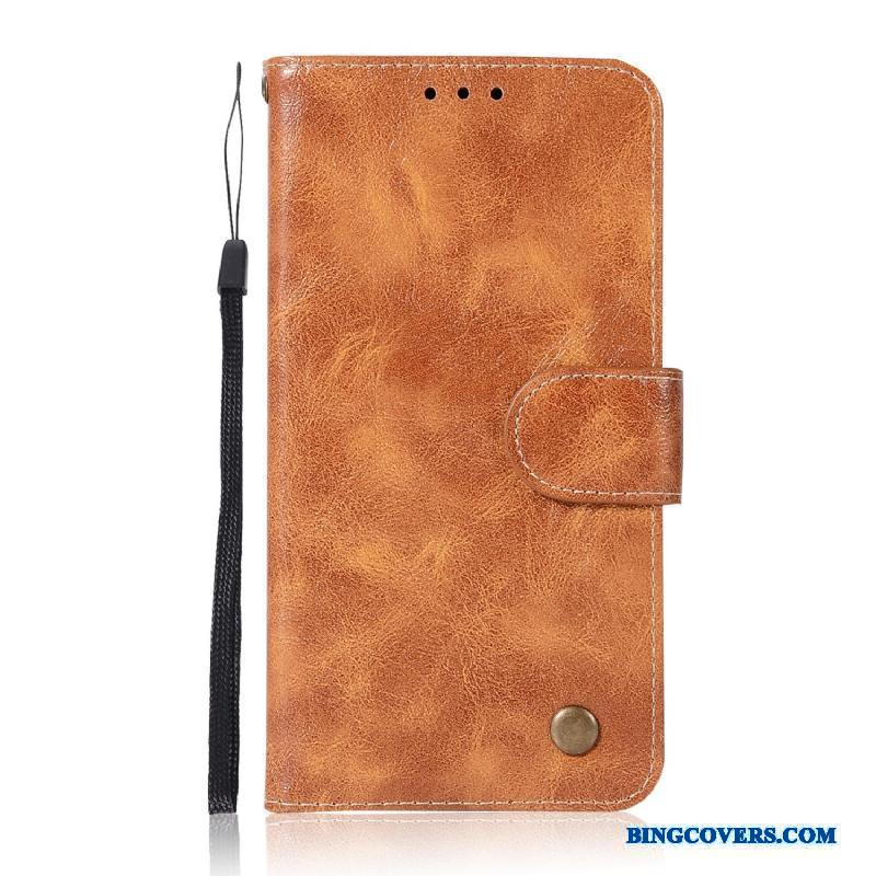 Huawei Mate 10 Lite Etui Lædertaske Solid Farve Kort Mobiltelefon Rød Vintage Folio