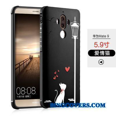 Huawei Mate 9 Cover Anti-fald Telefon Etui Nubuck Af Personlighed Sort Alt Inklusive