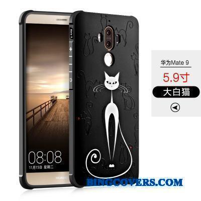 Huawei Mate 9 Cover Anti-fald Telefon Etui Nubuck Af Personlighed Sort Alt Inklusive