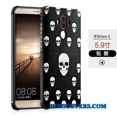 Huawei Mate 9 Cover Anti-fald Telefon Etui Nubuck Af Personlighed Sort Alt Inklusive