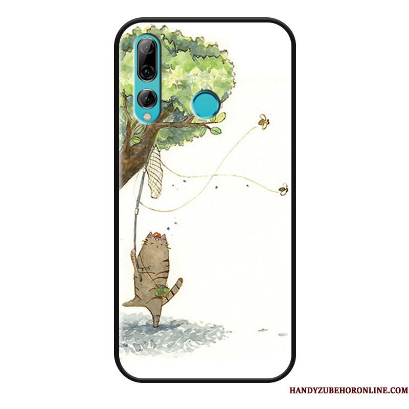 Huawei P Smart+ 2019 Etui Cartoon Karpe Cyan Relief Kat Cover Anti-fald