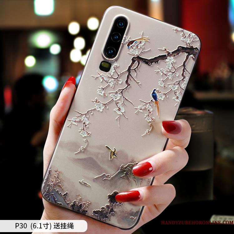 Huawei P30 Etui Alt Inklusive Anti-fald Beskyttelse Nubuck Lyserød Af Personlighed Trend