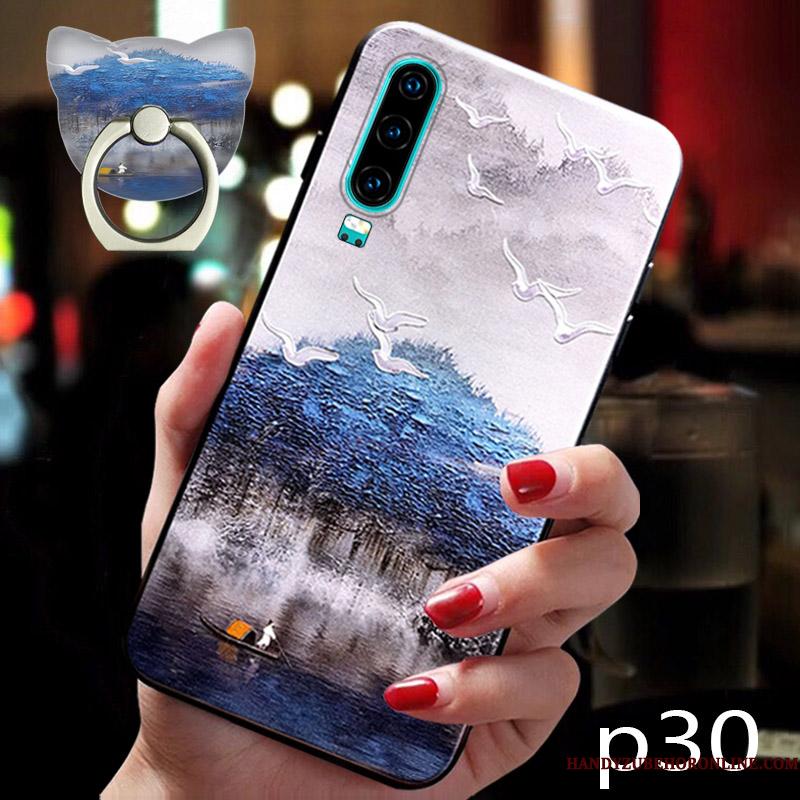 Huawei P30 Etui Beskyttelse Lyserød Af Personlighed Trend Ungdom Anti-fald Blød