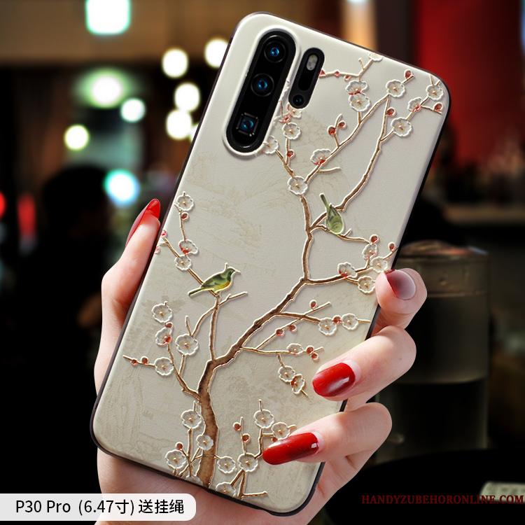 Huawei P30 Pro Etui Lyserød Trend Nubuck Kreativ Beskyttelse Silikone Cover