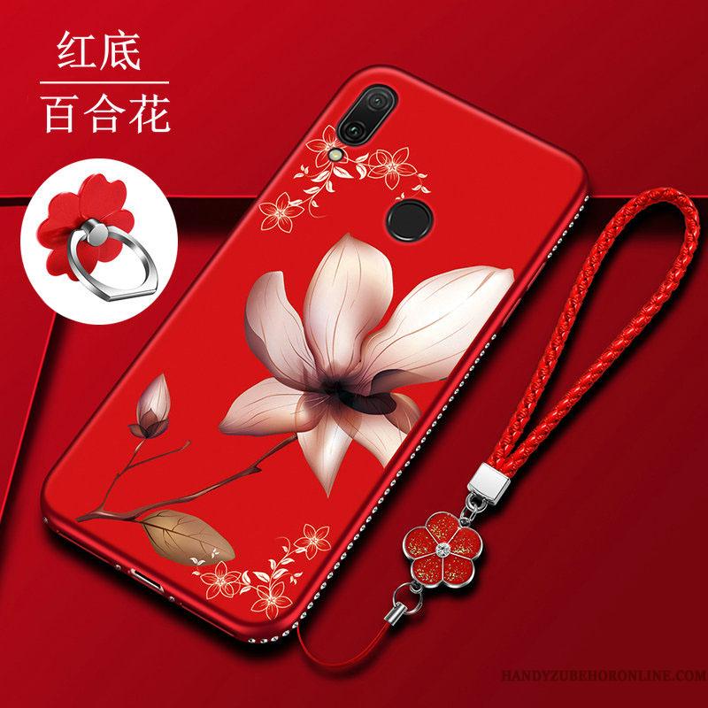 Huawei Y7 2019 Telefon Etui Silikone Alt Inklusive Sort Trend Rød Net Red