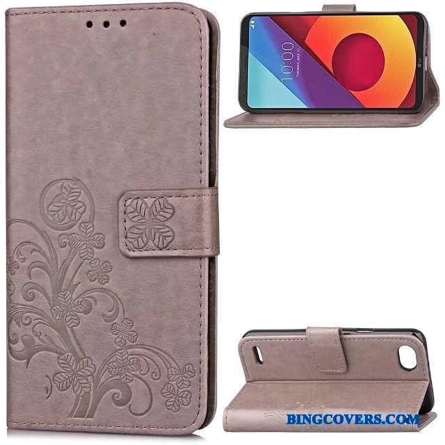 Lg Q6 Etui Cover Lilla Lædertaske Anti-fald Kreativ Mobiltelefon Folio