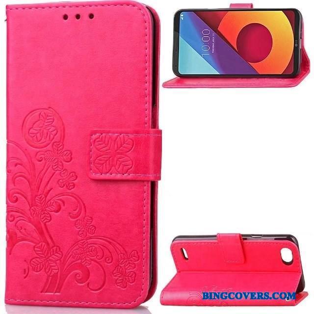 Lg Q6 Etui Cover Lilla Lædertaske Anti-fald Kreativ Mobiltelefon Folio