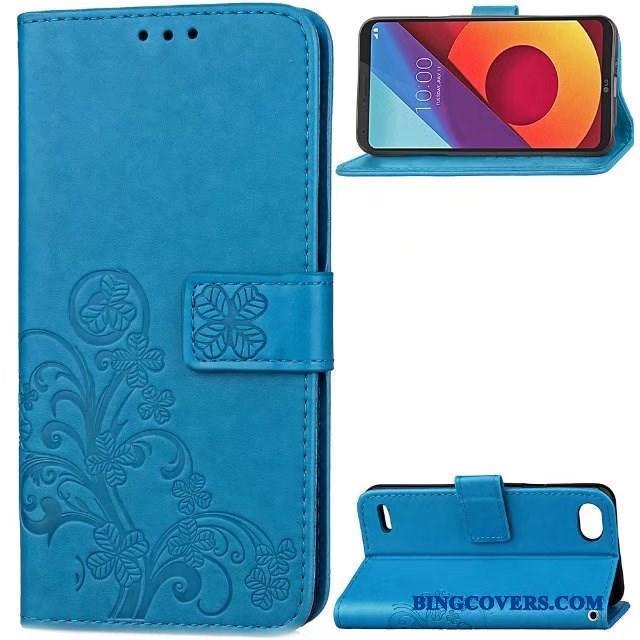 Lg Q6 Etui Cover Lilla Lædertaske Anti-fald Kreativ Mobiltelefon Folio