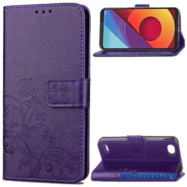 Lg Q6 Etui Cover Lilla Lædertaske Anti-fald Kreativ Mobiltelefon Folio