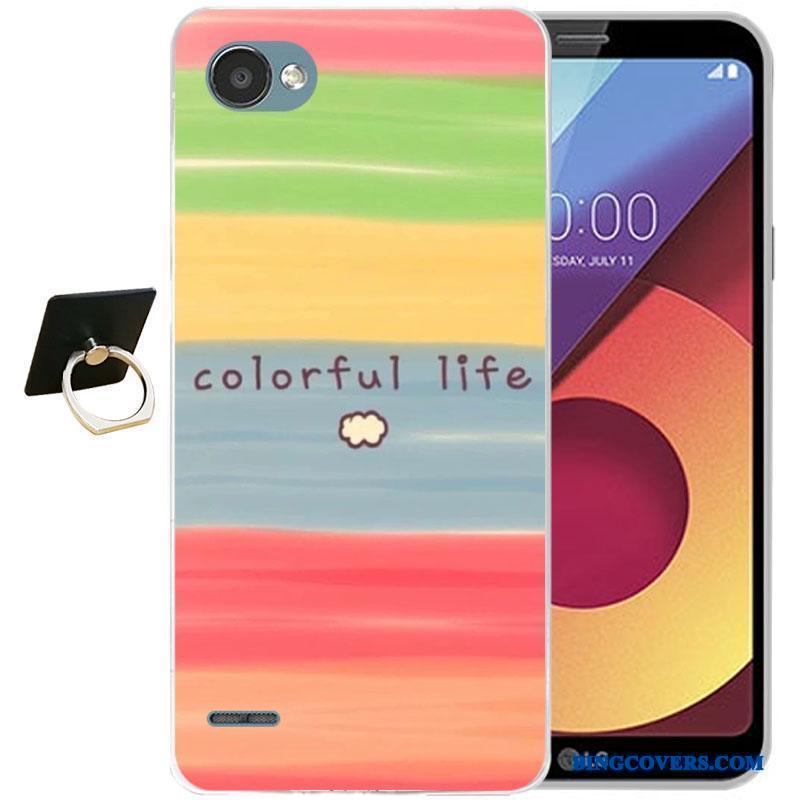 Lg Q6 Silikone Farve Relief Cartoon Blød Telefon Etui Alt Inklusive