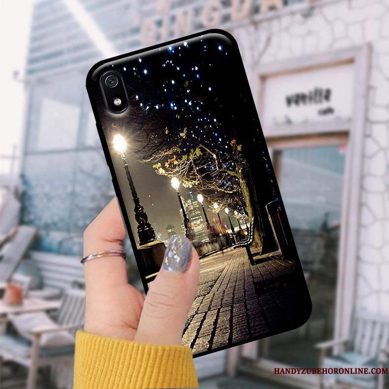 Redmi 7a Telefon Etui Sort Rød Mobiltelefon Hærdning Cover Skærmbeskyttelse