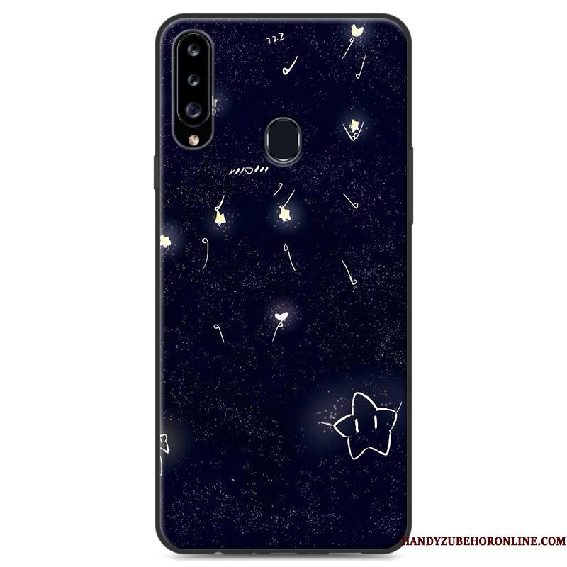 Samsung Galaxy A20s Beskyttelse Nubuck Hængende Ornamenter Stjerne Etui Farve Anti-fald