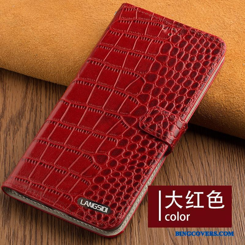 Samsung Galaxy A5 2015 Beskyttelse Rød Alt Inklusive Ægte Læder Cover Clamshell Telefon Etui