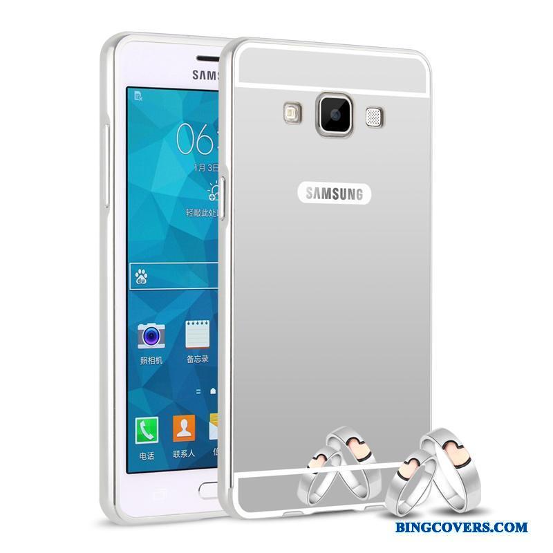 Samsung Galaxy A5 2015 Etui Cover Mobiltelefon Beskyttelse Ramme Sort Bagdæksel Metal