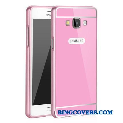 Samsung Galaxy A5 2015 Etui Cover Mobiltelefon Beskyttelse Ramme Sort Bagdæksel Metal