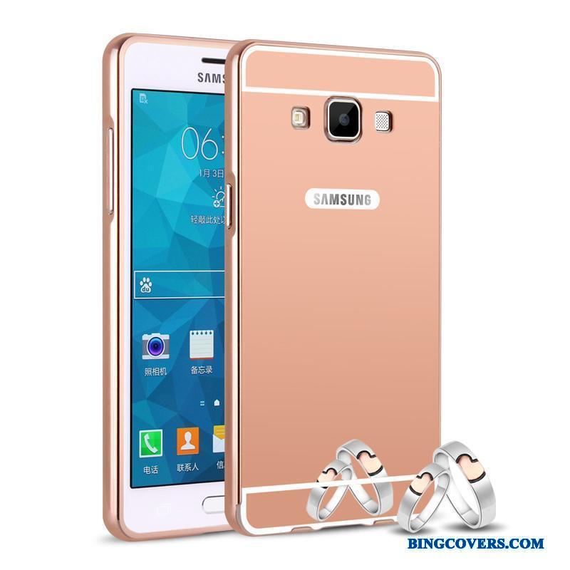 Samsung Galaxy A5 2015 Etui Cover Mobiltelefon Beskyttelse Ramme Sort Bagdæksel Metal