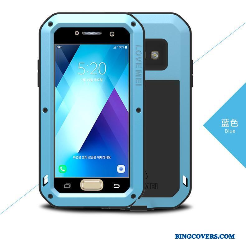 Samsung Galaxy A5 2017 Metal Silikone Anti-fald Telefon Etui Alt Inklusive Stjerne Tre Forsvar