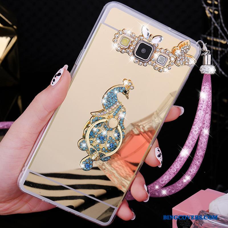 Samsung Galaxy A7 2015 Etui Stjerne Silikone Guld Alt Inklusive Blød Cover Beskyttelse