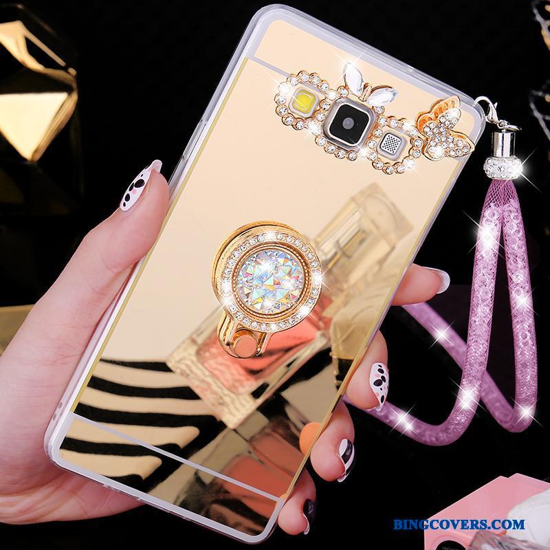 Samsung Galaxy A7 2015 Etui Stjerne Silikone Guld Alt Inklusive Blød Cover Beskyttelse