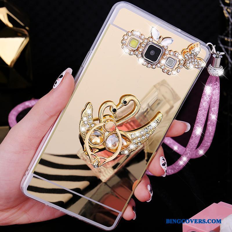 Samsung Galaxy A7 2015 Etui Stjerne Silikone Guld Alt Inklusive Blød Cover Beskyttelse