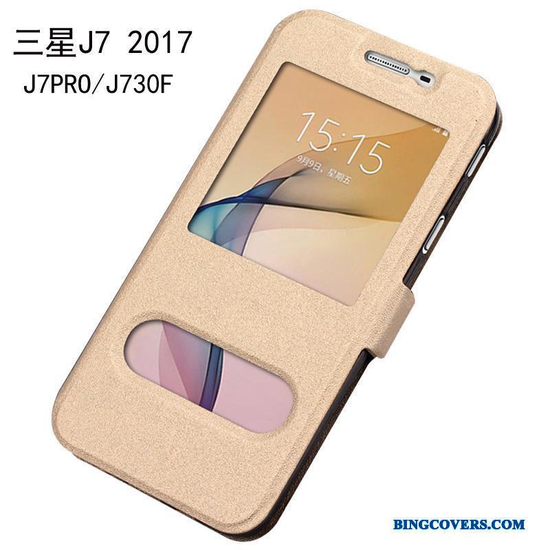 Samsung Galaxy J7 2017 Etui Stjerne Alt Inklusive Mobiltelefon Cover Blå Beskyttelse Lædertaske