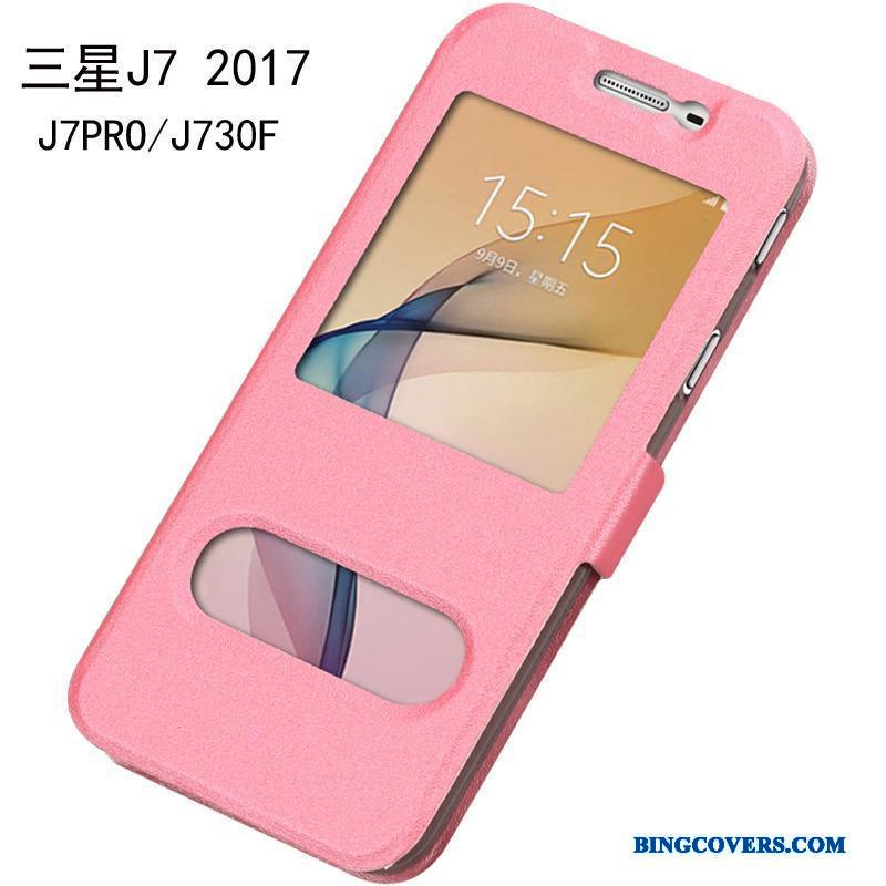 Samsung Galaxy J7 2017 Etui Stjerne Alt Inklusive Mobiltelefon Cover Blå Beskyttelse Lædertaske