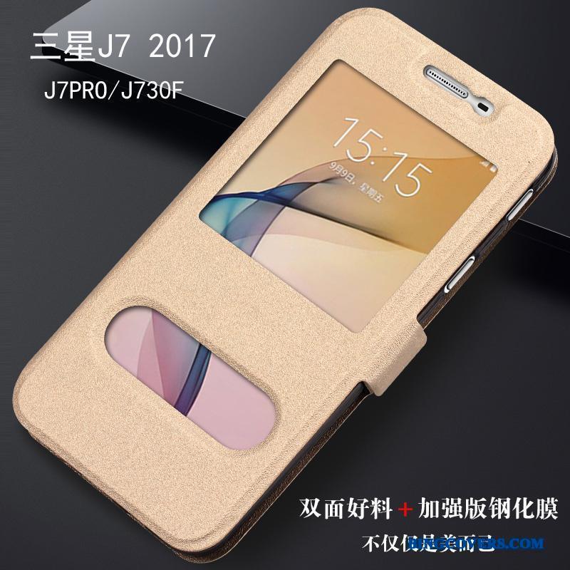 Samsung Galaxy J7 2017 Etui Stjerne Alt Inklusive Mobiltelefon Cover Blå Beskyttelse Lædertaske