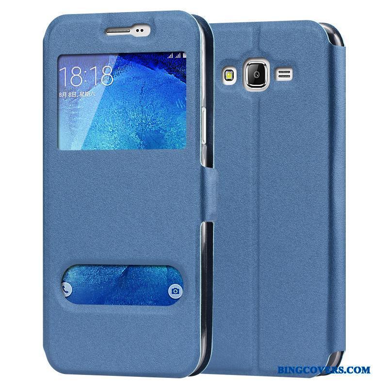 Samsung Galaxy J7 2017 Etui Stjerne Alt Inklusive Mobiltelefon Cover Blå Beskyttelse Lædertaske