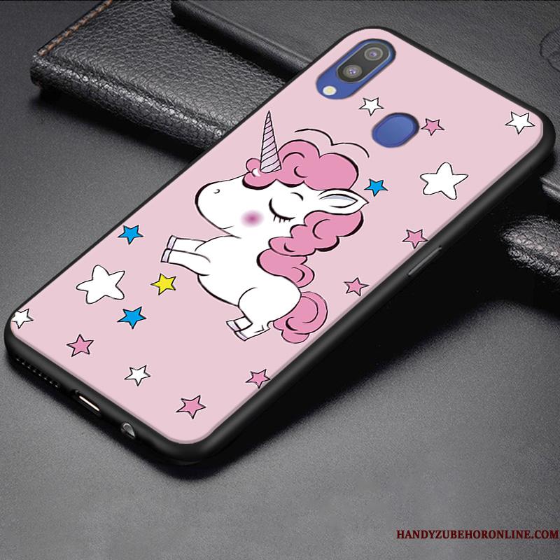 Samsung Galaxy M20 Etui Cartoon Stjerne Gul Anti-fald Beskyttelse Lille Sektion Alt Inklusive