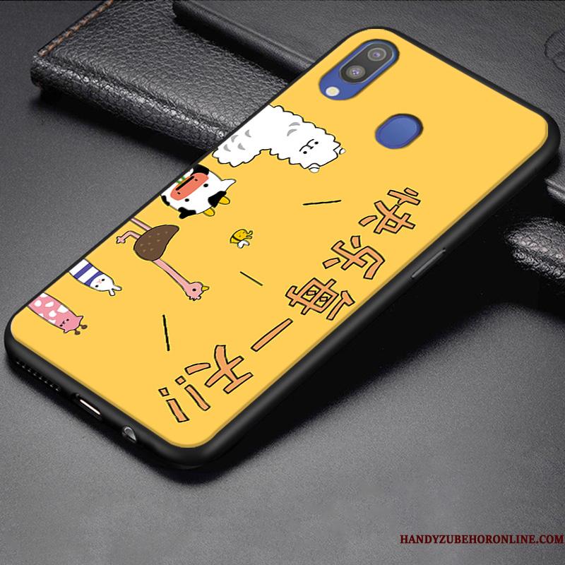 Samsung Galaxy M20 Etui Cartoon Stjerne Gul Anti-fald Beskyttelse Lille Sektion Alt Inklusive