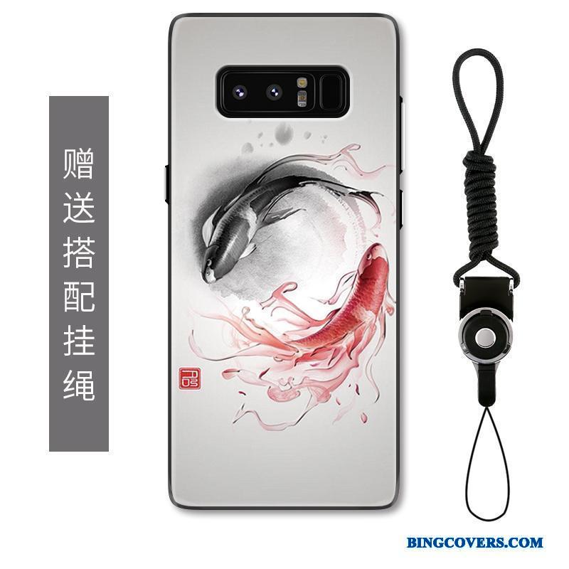 Samsung Galaxy Note 8 Etui Kreativ Relief Karpe Beskyttelse Kinesisk Stil Lyse Stjerne