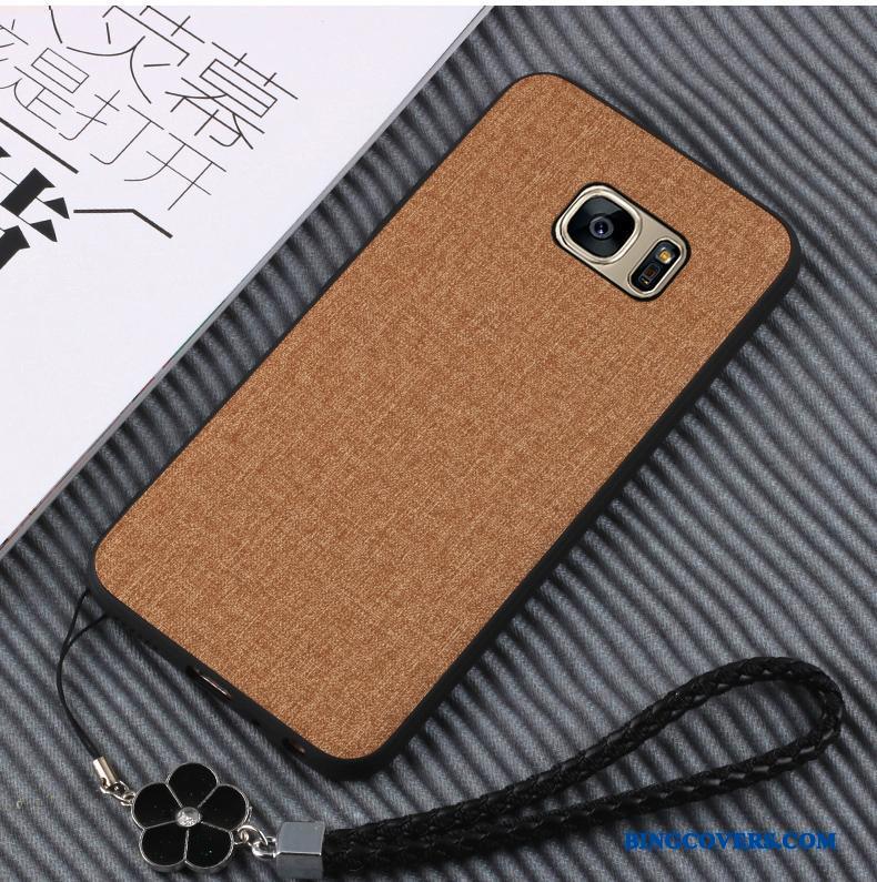 Samsung Galaxy S7 Edge Cover Beskyttelse Khaki Stjerne Etui Blød Telefon