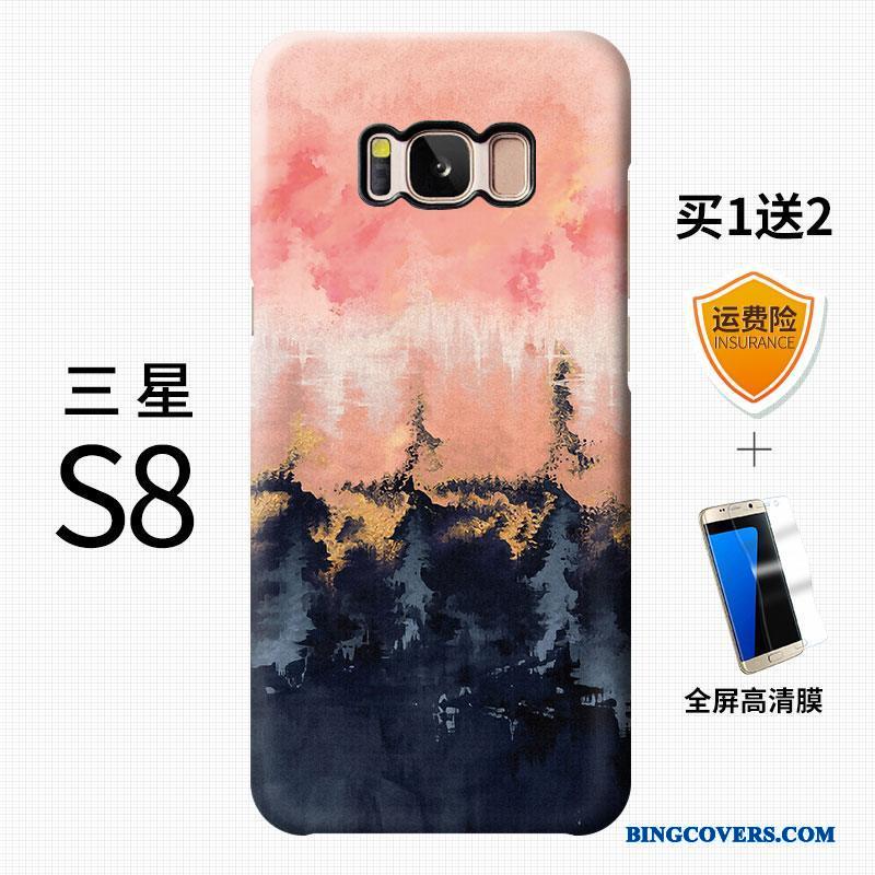 Samsung Galaxy S8+ Anti-fald Kreativ Stjerne Etui Hård Nubuck Lyserød