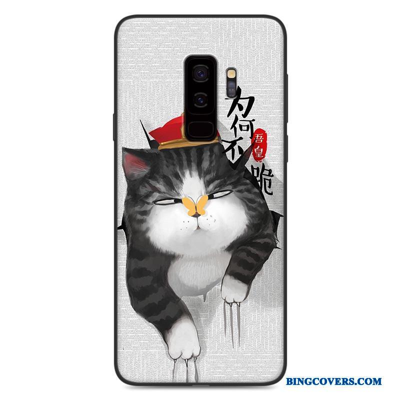 Samsung Galaxy S9 Cartoon Telefon Etui Alt Inklusive Nubuck Beskyttelse Cover Grå