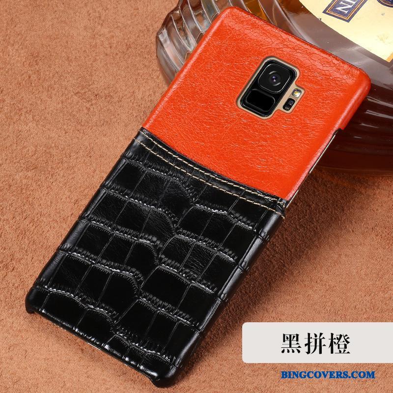 Samsung Galaxy S9 Etui Alt Inklusive Rød Luksus Ægte Læder Cover Beskyttelse Stjerne