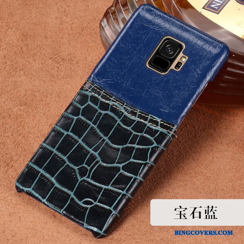 Samsung Galaxy S9 Etui Alt Inklusive Rød Luksus Ægte Læder Cover Beskyttelse Stjerne