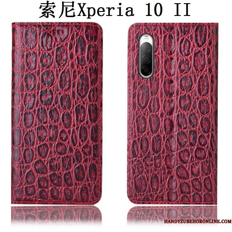 Sony Xperia 10 Ii Telefon Etui Folio Lædertaske Beskyttelse Sort Cover Anti-fald