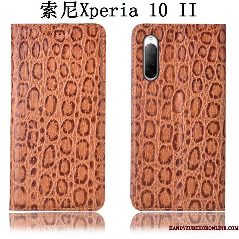 Sony Xperia 10 Ii Telefon Etui Folio Lædertaske Beskyttelse Sort Cover Anti-fald