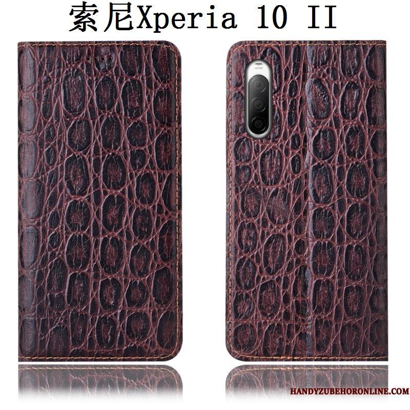 Sony Xperia 10 Ii Telefon Etui Folio Lædertaske Beskyttelse Sort Cover Anti-fald