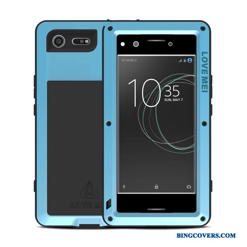 Sony Xperia Xz Premium Etui Rød Tre Forsvar Ramme Cover Beskyttelse Blød Metal