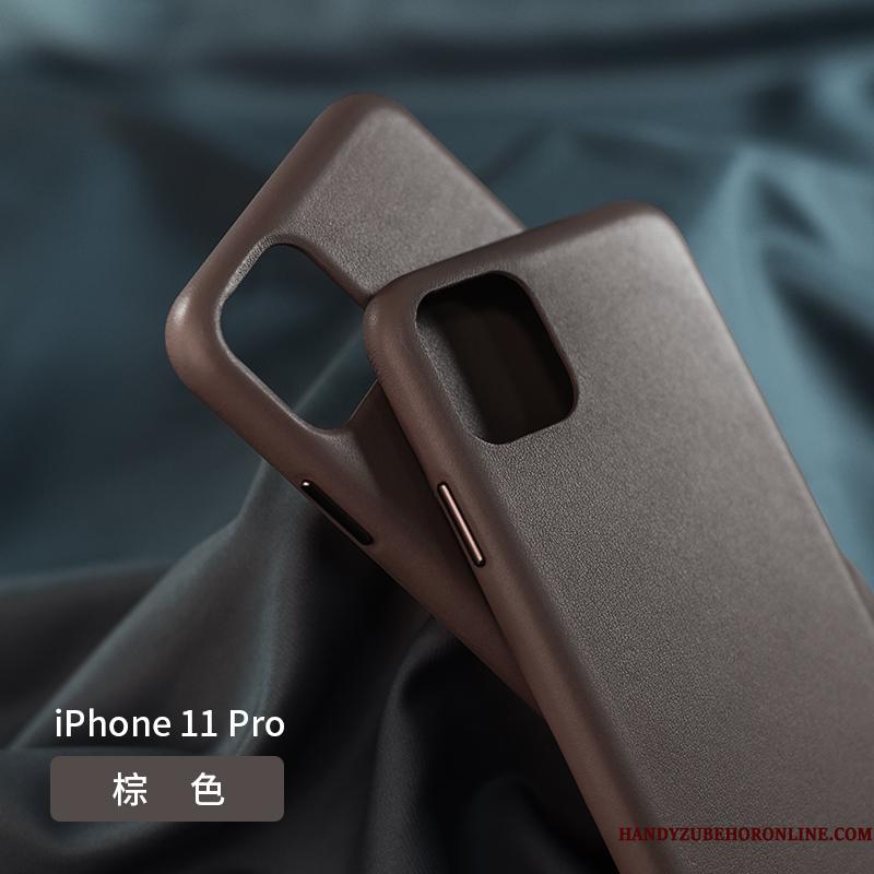 iPhone 11 Pro Ny Beskyttelse Trendy Læder Etui Ægte Læder Net Red