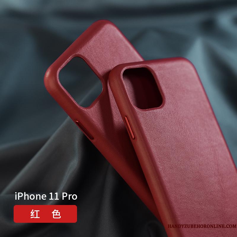 iPhone 11 Pro Ny Beskyttelse Trendy Læder Etui Ægte Læder Net Red