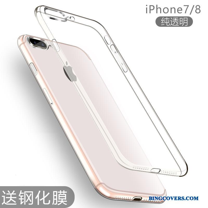 iPhone 7 Cover Gennemsigtig Ny Guld Anti-fald Telefon Etui Silikone